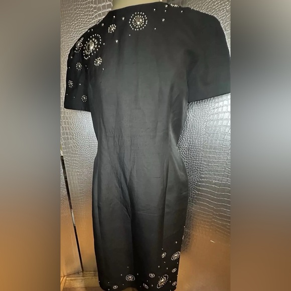 Constance Saunders For Richard Warren Vintage Black Art Deco Dress Size 4 - Picture 4 of 9